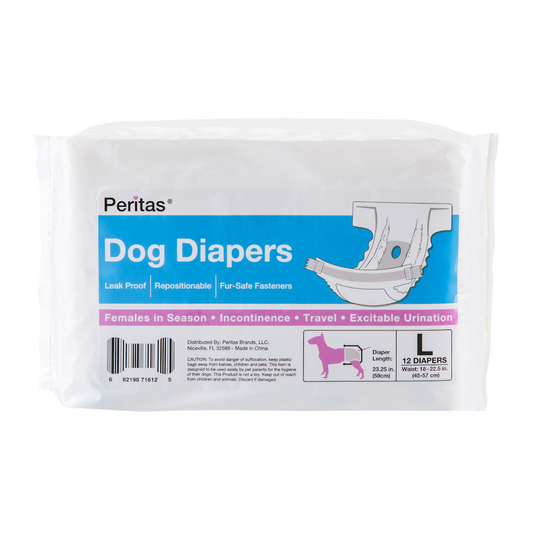 12ct Peritas Female Disposable Dog Diapers, Large