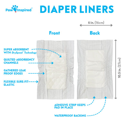 180ct Paw Inspired Dog Diaper Liners