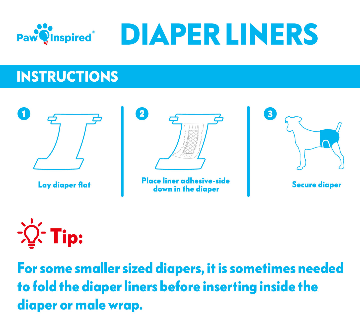 180ct Paw Inspired Dog Diaper Liners