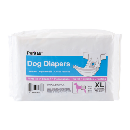 12ct Peritas Female Disposable Dog Diapers, Extra Large