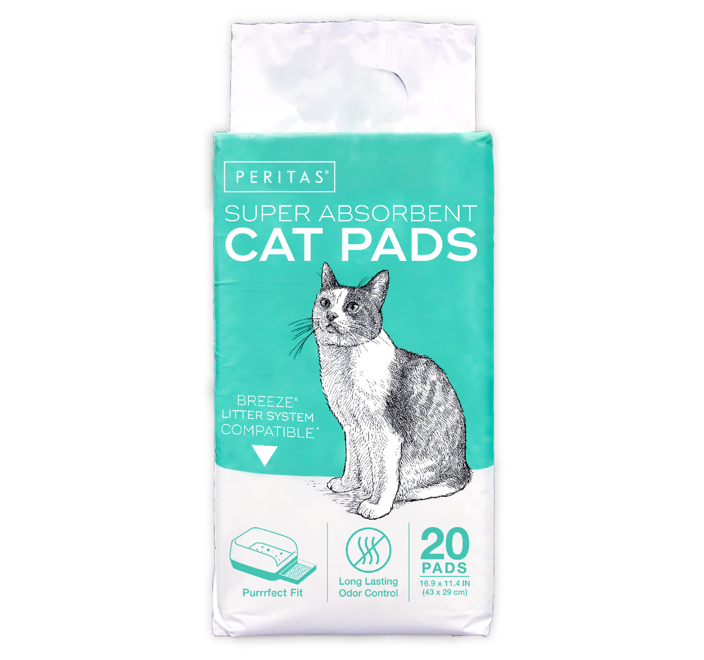 80ct Peritas Generic Refill Cat Pads for Breeze Tidy Cat Litter System 16.9"x11.4"