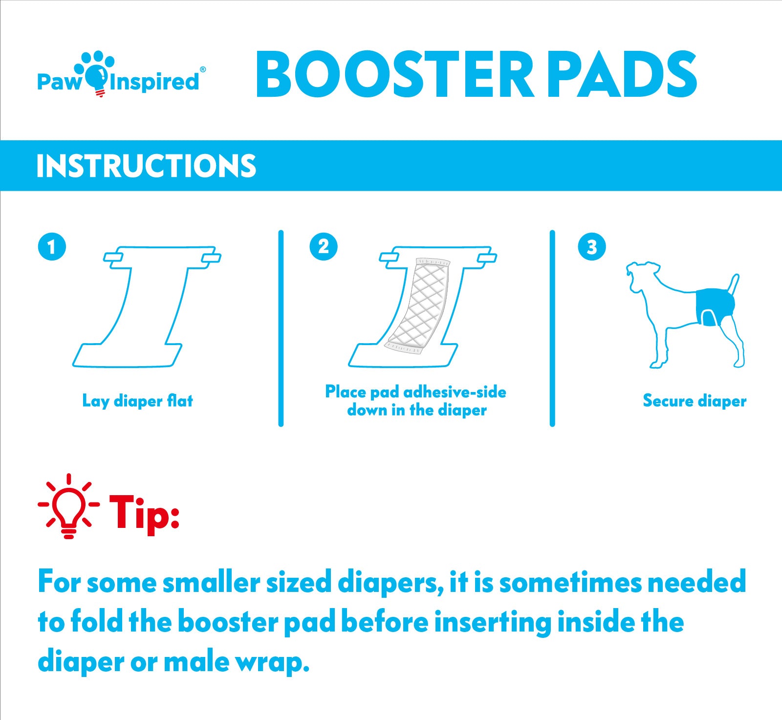 180ct Paw Inspired Dog Diaper Booster Pads