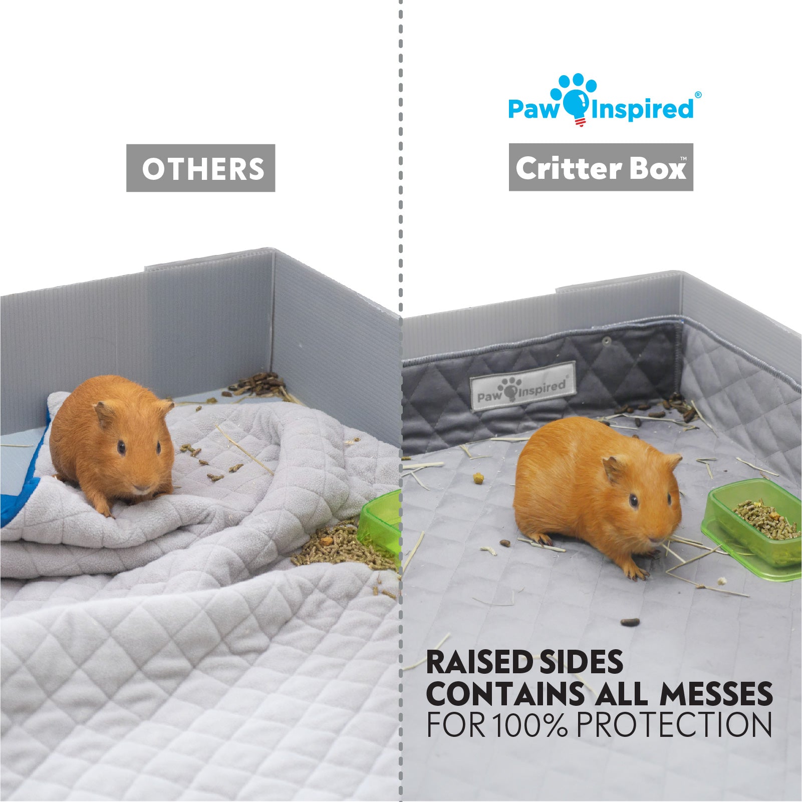 Paw Inspired Critter Box® Washable Guinea Pig Cage Liners, C&C 2X4