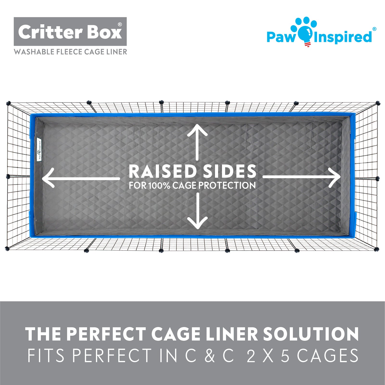 Paw Inspired Critter Box® Washable Guinea Pig Cage Liners, C&C 2X5