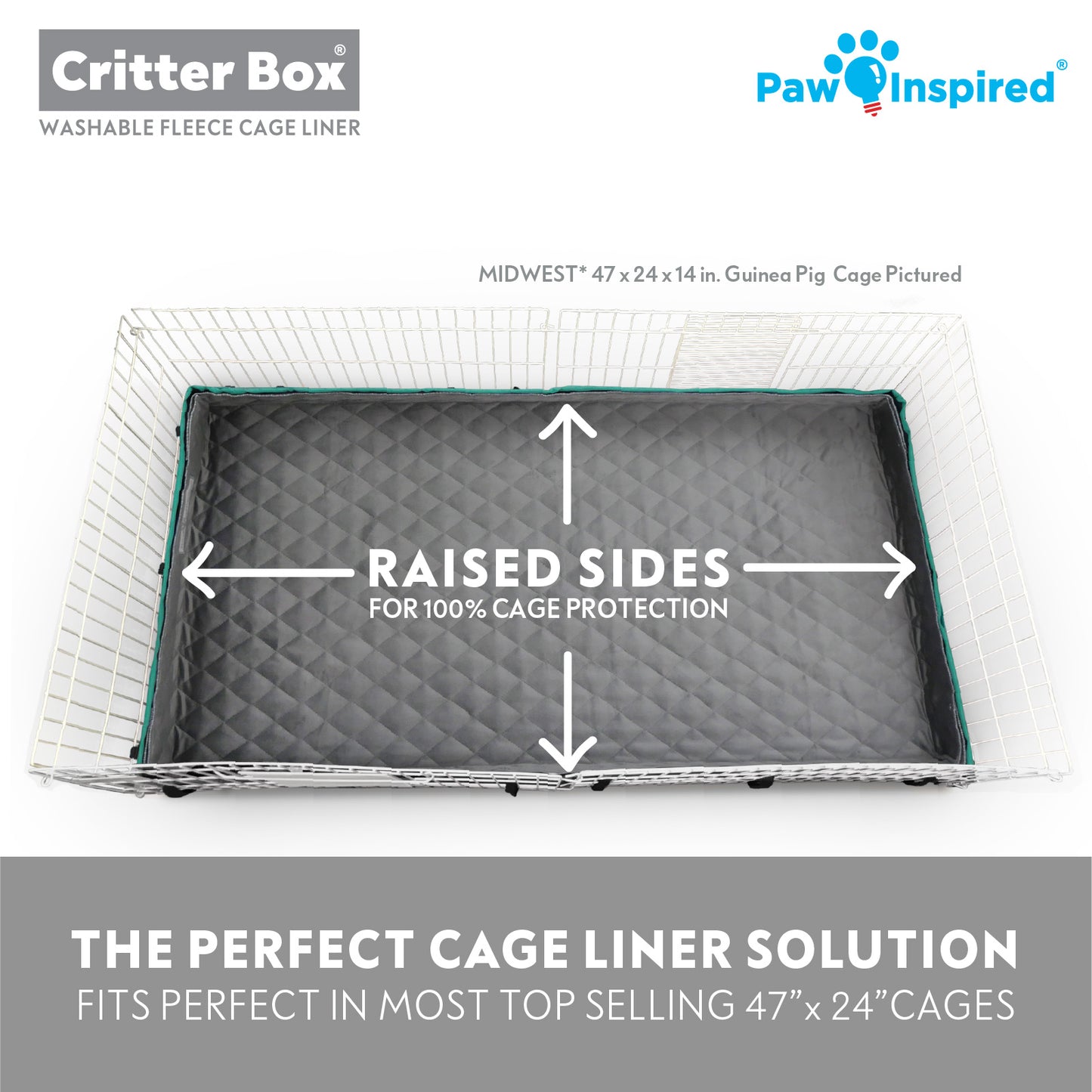 Paw Inspired Critter Box® Washable Guinea Pig Cage Liners, Midwest