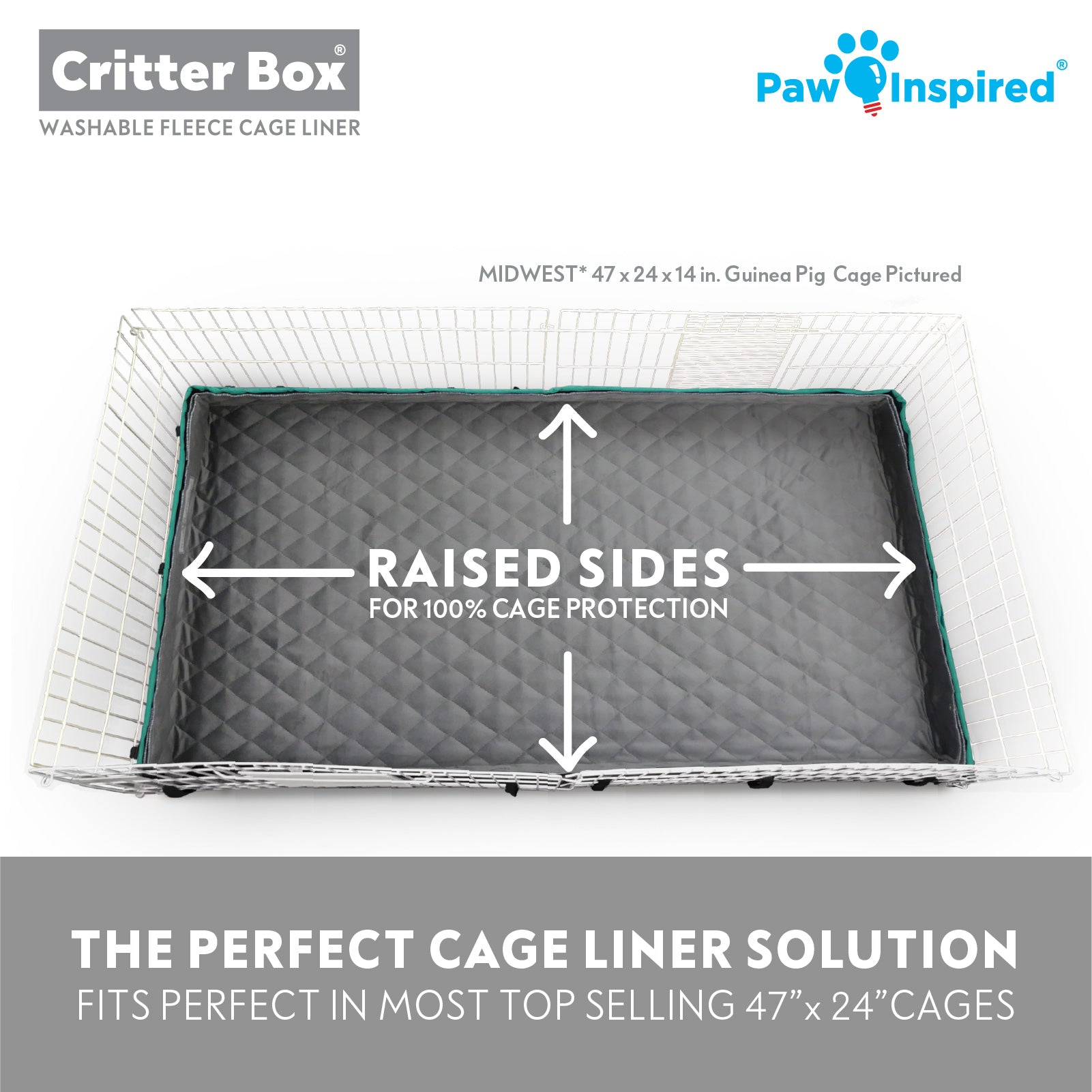 Paw Inspired Critter Box® Washable Guinea Pig Cage Liners, Midwest